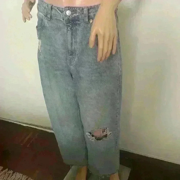 H&M distress jeans no stretch high waisted size 10 - Picture 2 of 5
